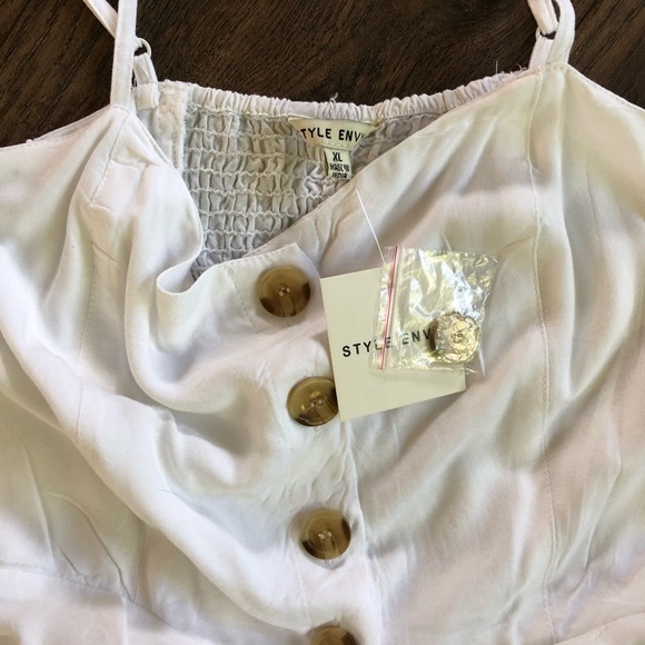 Style Envy - Women’s Button Peplum Tank - Picture 2 of 2